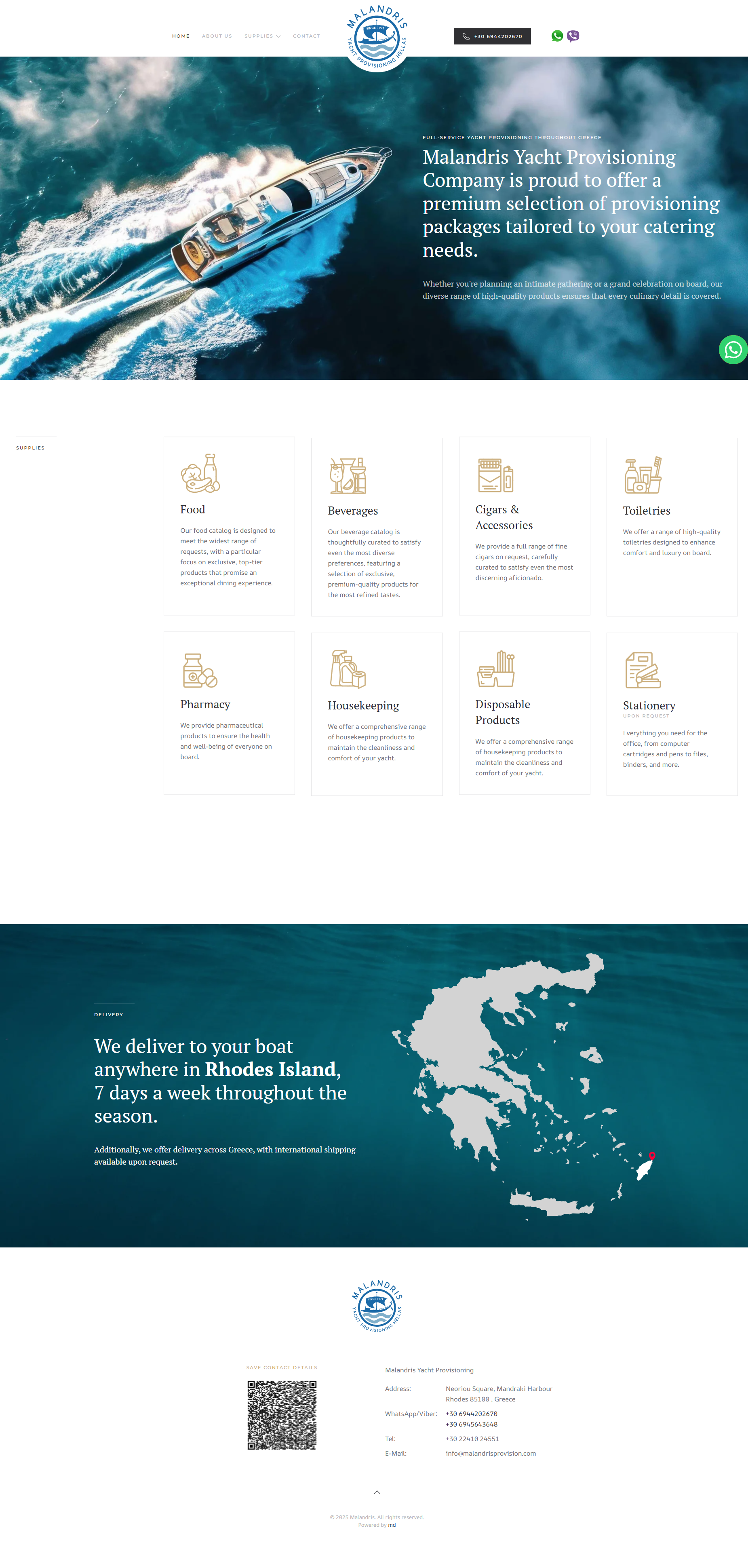 Malandris Provision website